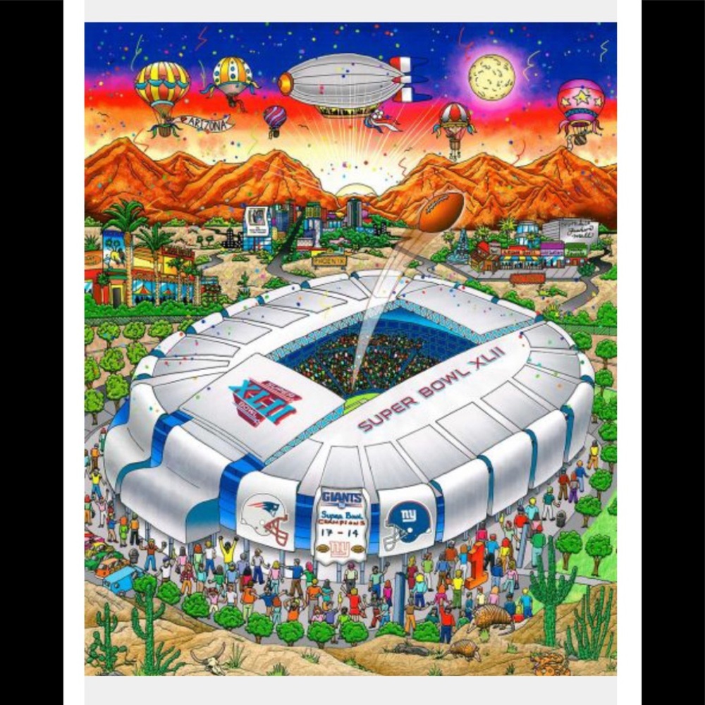 Super bowl 42 Charles Fazzino Print